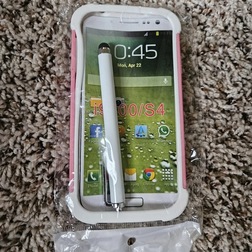 Samsung Galaxy S4 White and Pink Case with Stylus NWT
